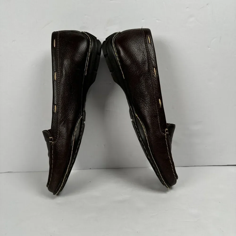 Bjorndal Brown Leather‎ Driving Moccasin slip On Shoe Size 9M *peeling One Heel